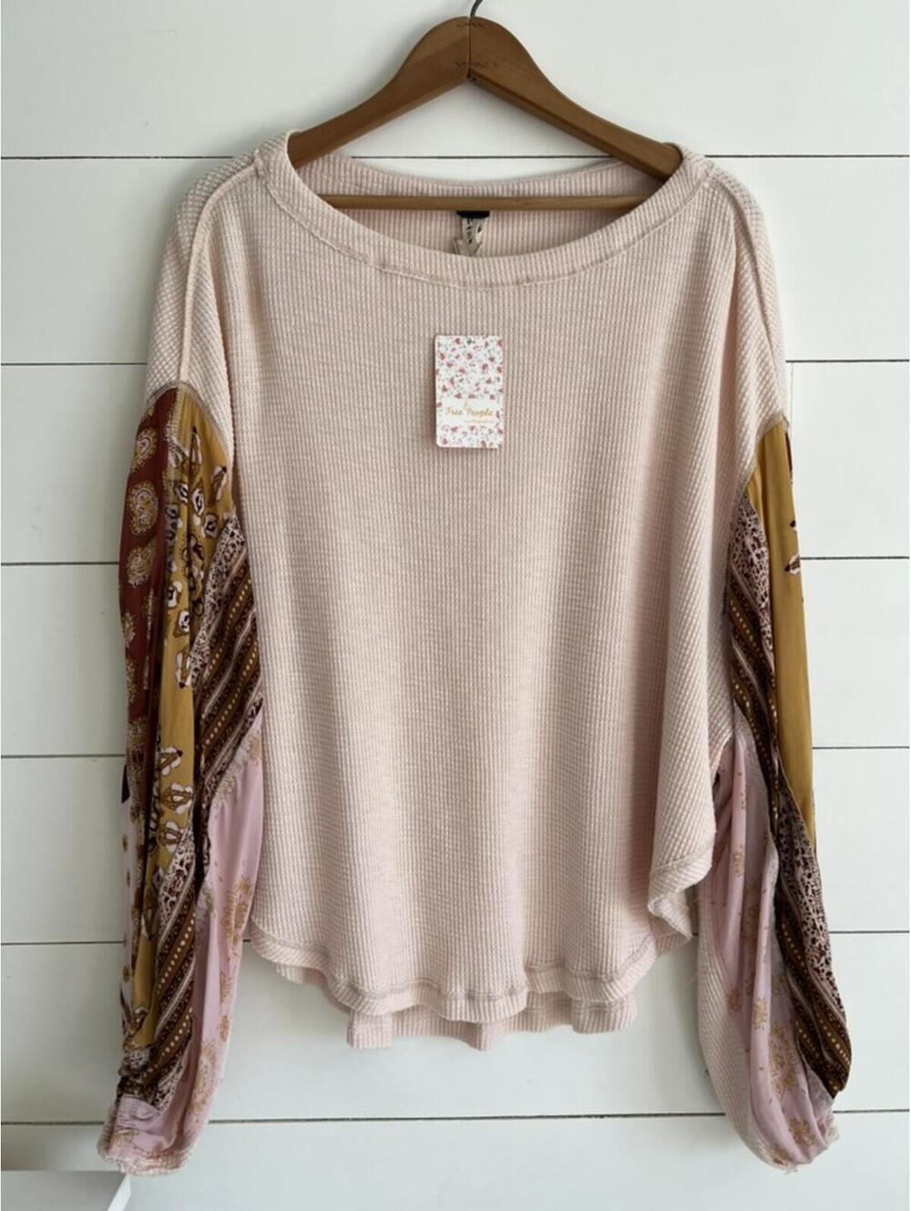 Free People NWT Bohemian Top Size S Balloon Sleeve Fairy Lagenlook Fall